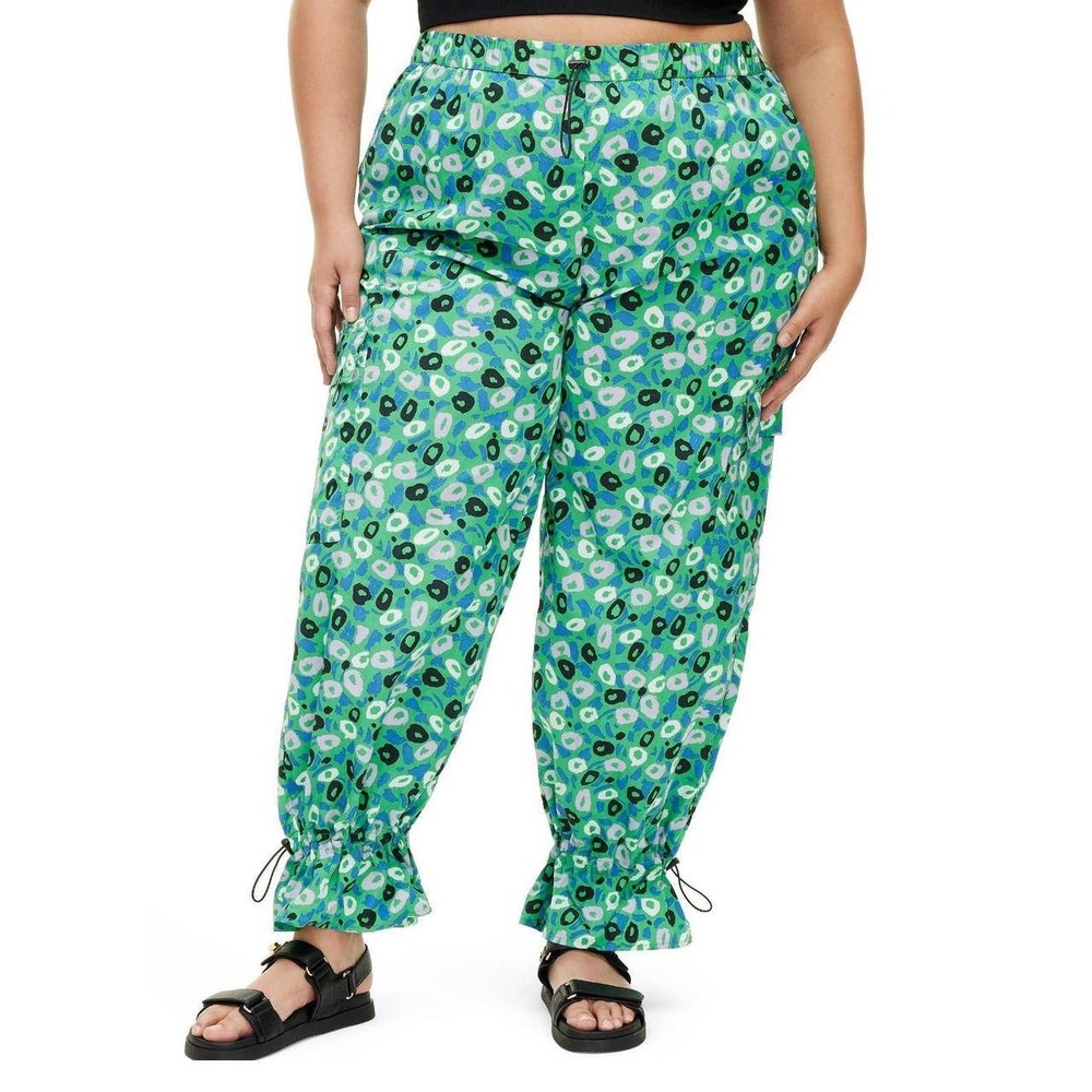 Diane von Furstenberg Target Green Jazz Dot Cargo Pants Womens Plus Size 3X